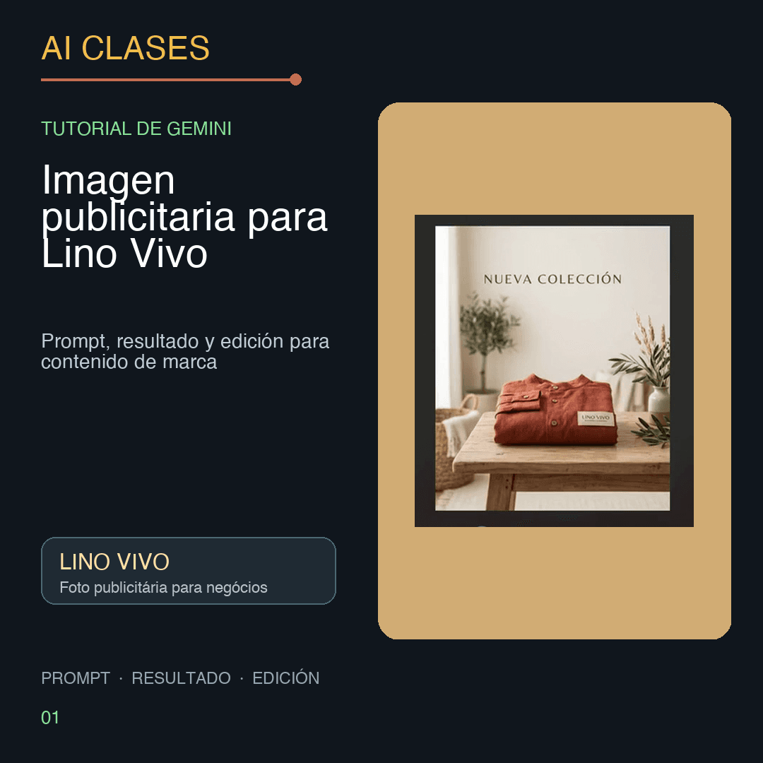 Foto publicitaria para Lino Vivo
